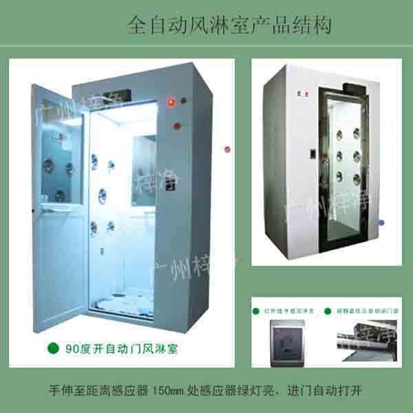 全自動(dòng)風(fēng)淋室又叫全自動(dòng)感應(yīng)吹淋器、全自動(dòng)感應(yīng)風(fēng)淋門(mén)、空氣吹淋室