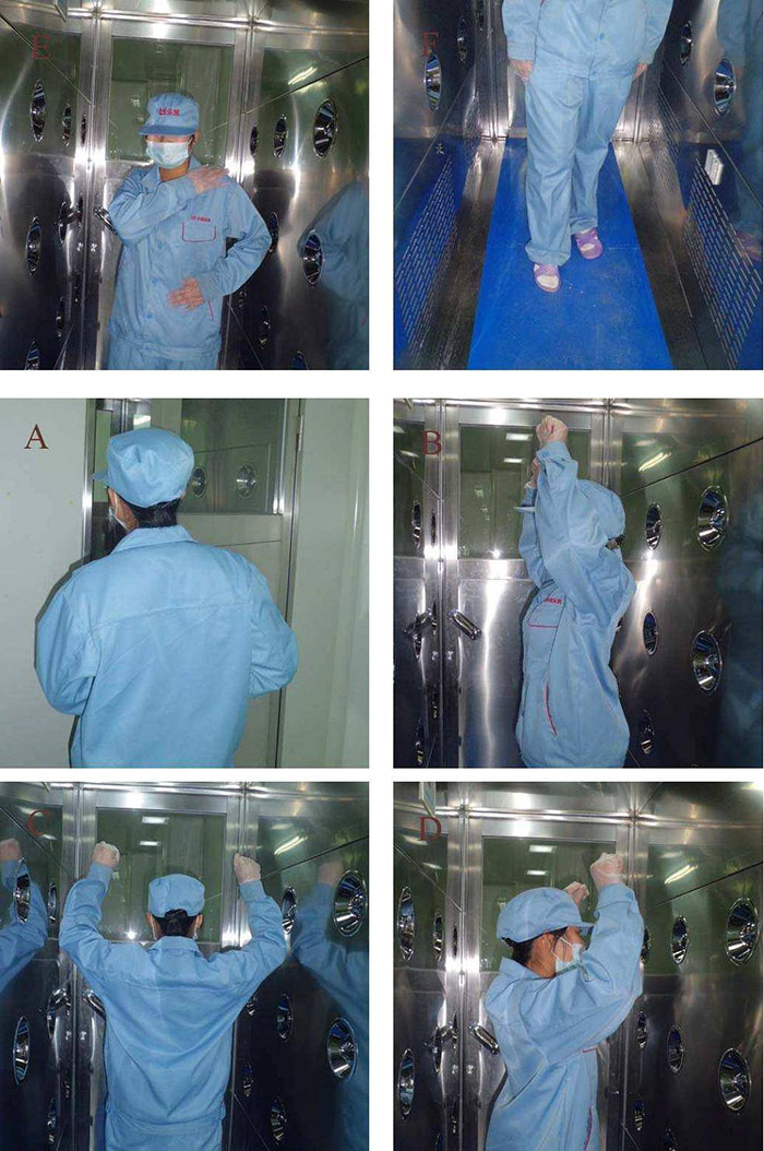 使用前應(yīng)檢查風淋室的外觀是否完好，電氣系統(tǒng)是否正常，氣簾是否運行順暢。